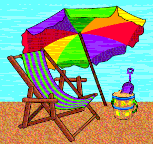 beach chair under umbrella